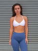 Elevate Micro Halter Neck Strappy Bra - White